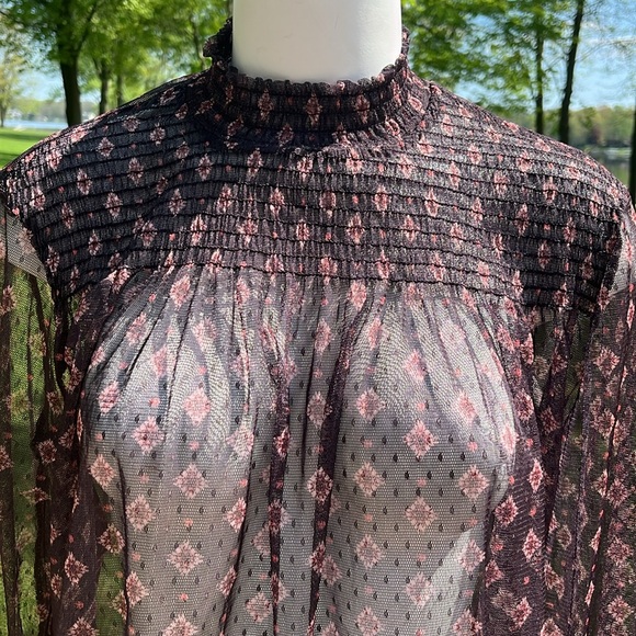 Maurice’s’ sheer boho high-neck top L-XL - Picture 3 of 8